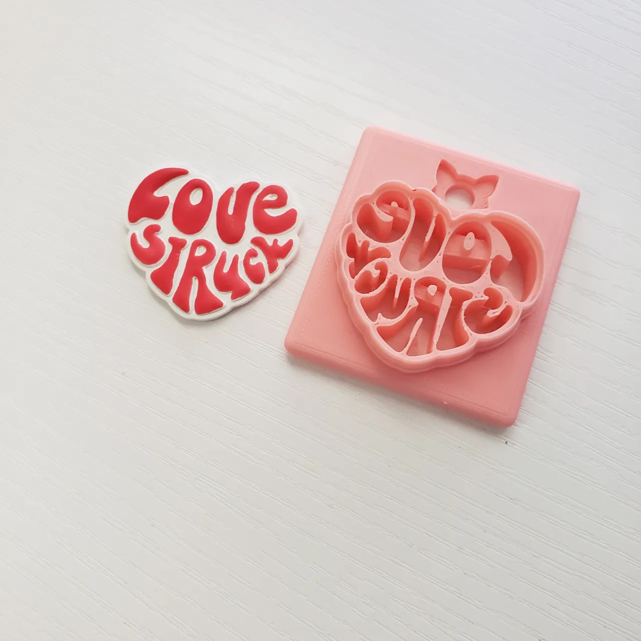 Love Struck Heart Polymer Clay Earring Cutter view 3
