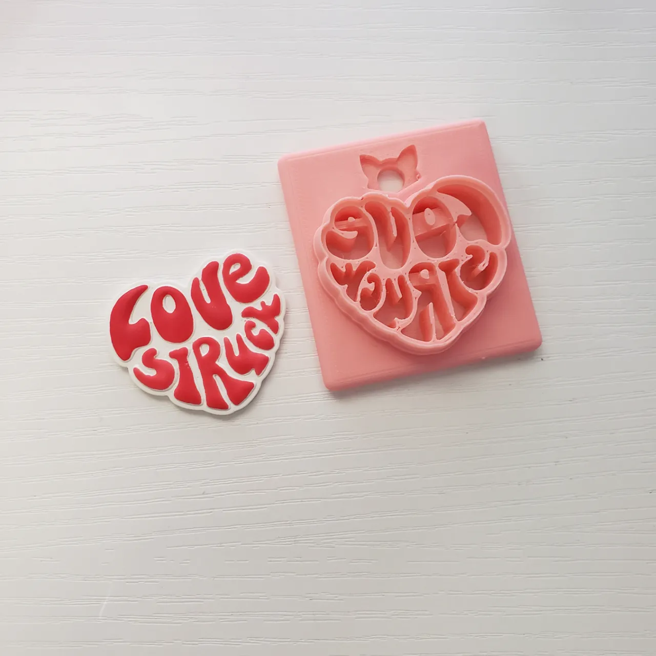 Love Struck Heart Polymer Clay Earring Cutter view 2