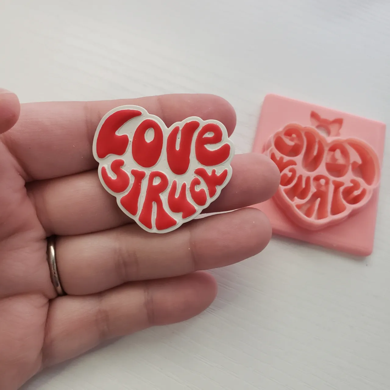 Love Struck Heart Polymer Clay Earring Cutter view 4