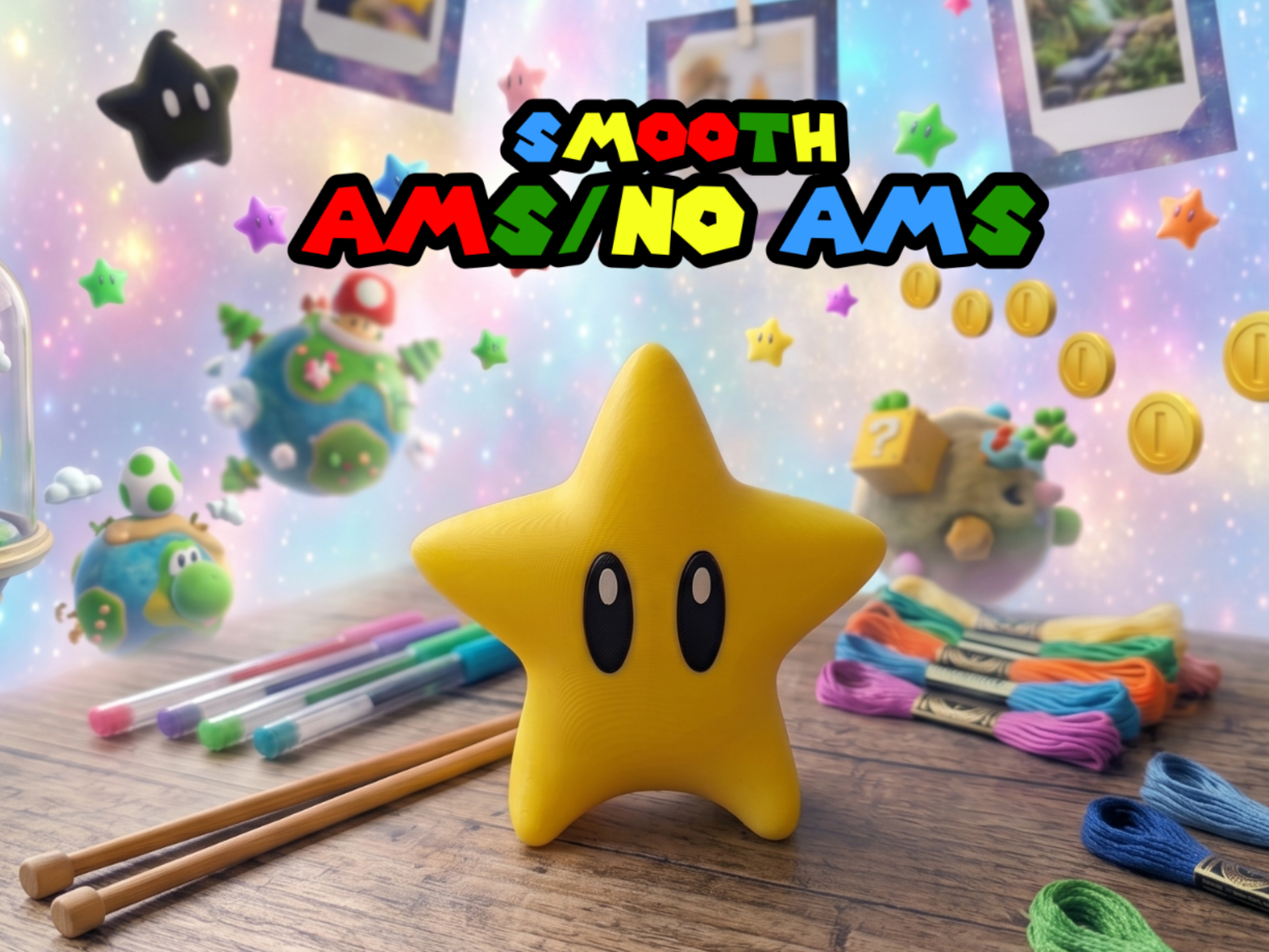 Super Mario Star Sitting Pose (NO AMS/AMS)