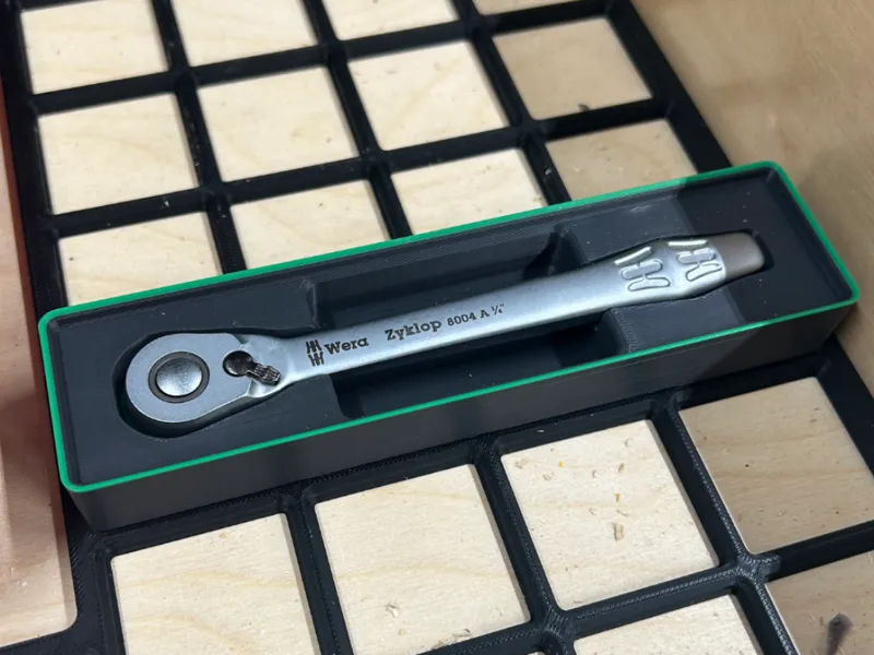 Wera 8004A 1/4 Ratchet Gridfinity Bin 1x4