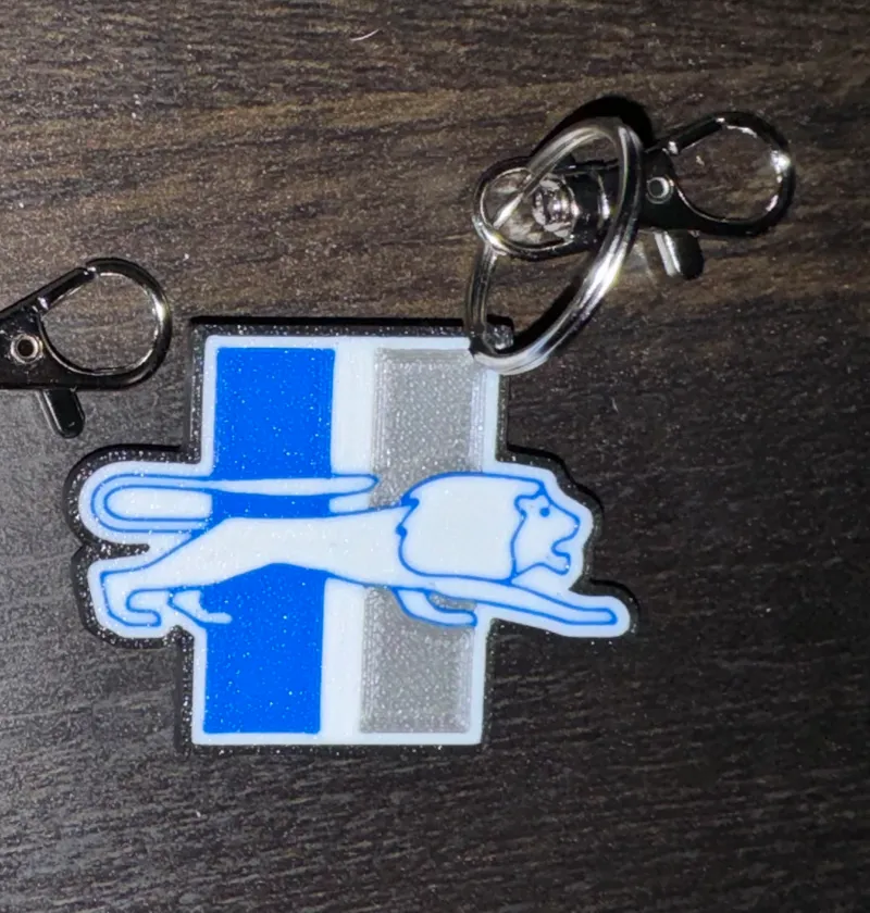 Old School Lions Logo Keychain