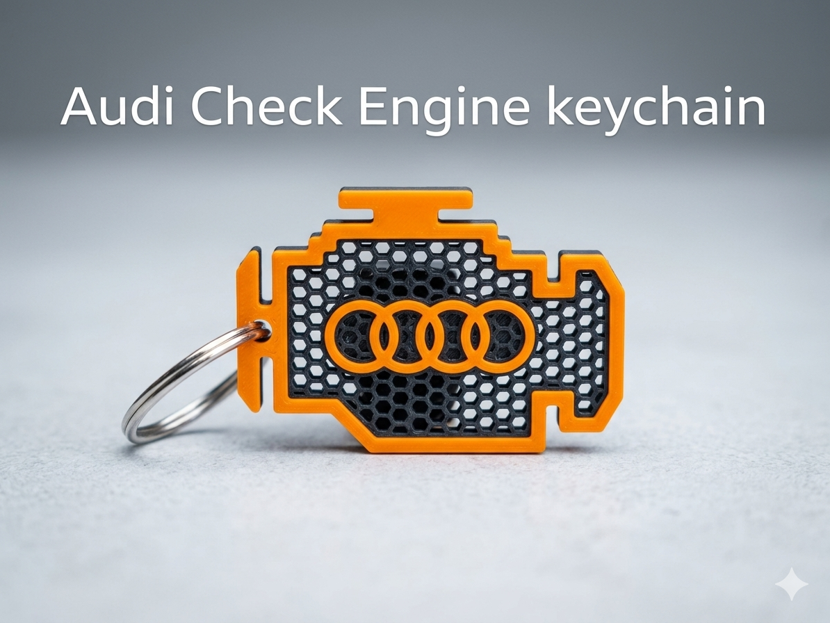 Honeycomb Audi check engine light keychain