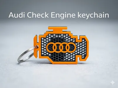 Honeycomb Audi check engine light keychain