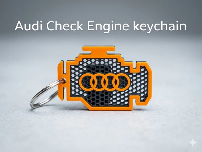 Honeycomb Audi check engine light keychain