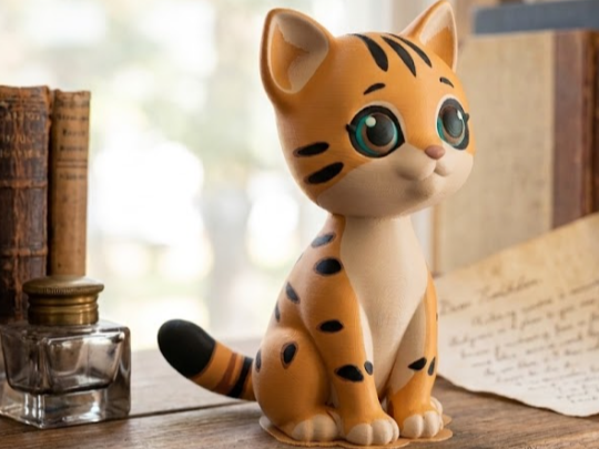 Adorable Gato Atigrado Estilo Chibi - Multicolor