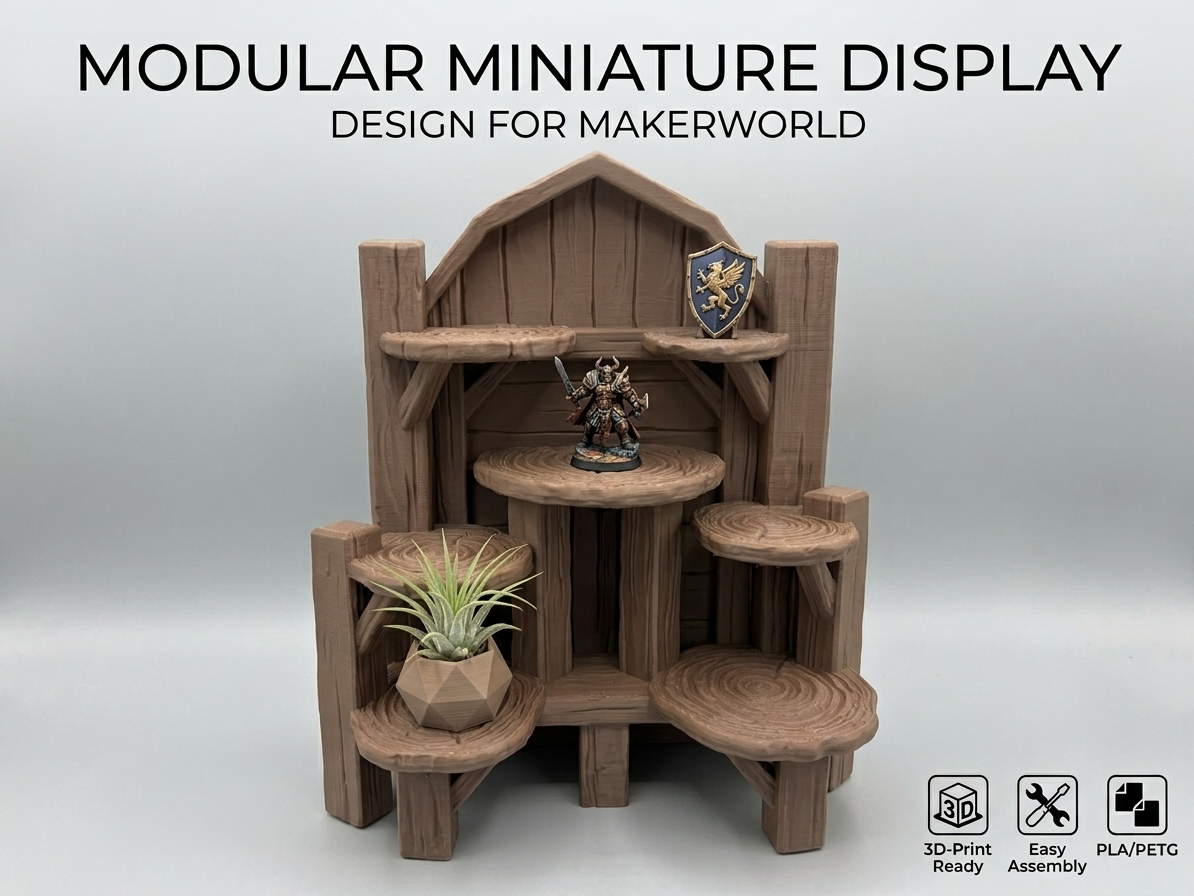 Espositore rustico effetto legno Miniature/Oggetti 3D model