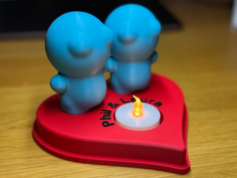 Valentine's Tea Light Holder - Cute Bubble People