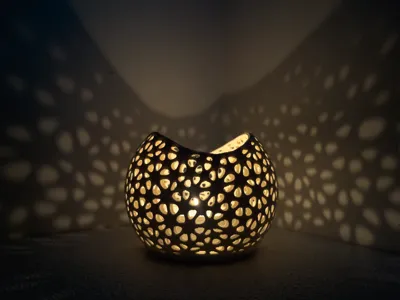 Voronoi Led Tea Light Candle Holder FELIX