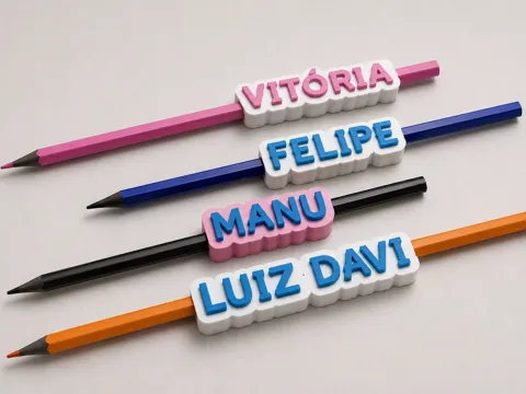 Modelo para impresión 3D: Personalized Name Tag for Pencils — referencia de MakerWorld