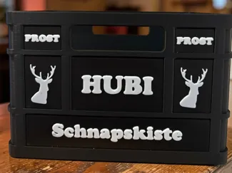 Schnapskiste/Hubikiste/Personalisierbar/Stapelbar