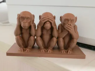 Realistic Three Wise Monkeys