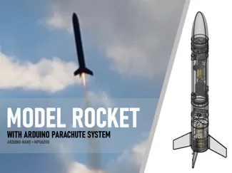 Model rocket with spring-powered parachute system