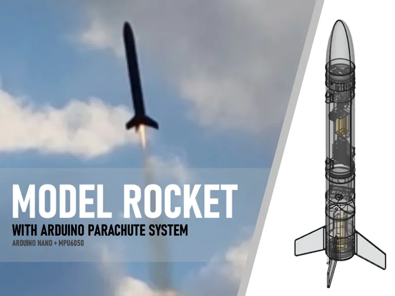 Model rocket with spring-powered parachute system