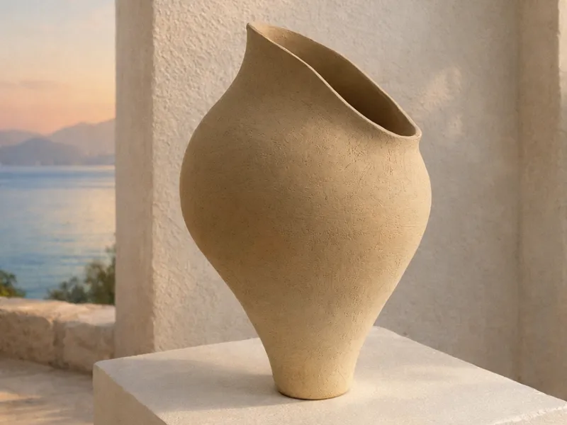 Mediterranean Kitchen Sculptural Vase