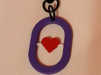 Heart in Oval Keychain