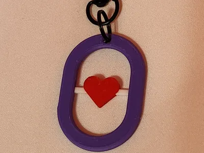Heart in Oval Keychain