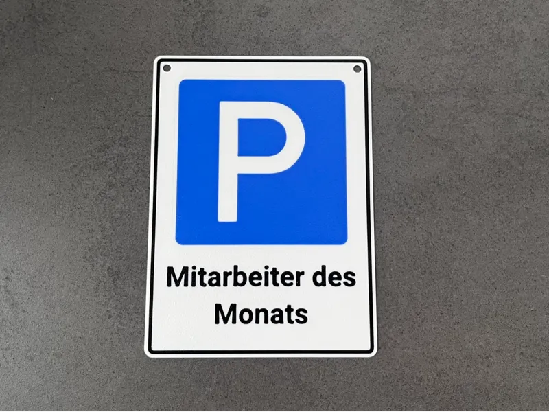 Lustiges Parkplatzschild Mitarbeiter des Monats