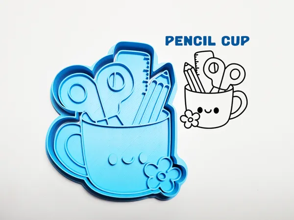 Emporte-pièce / tampon gobelet à crayons