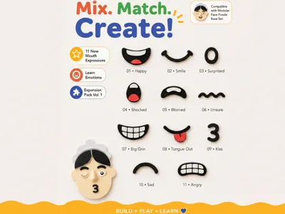 Modular Face Puzzle – Mouths Expansion Pack Vol. 1