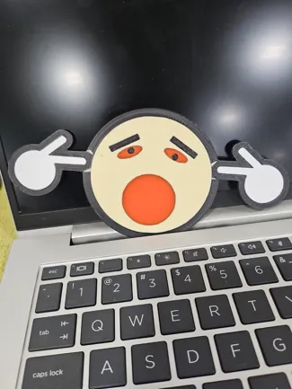 Too loud emoji face keychain