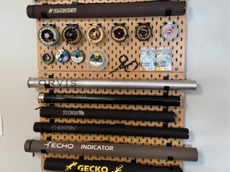 Fly Rod Tube Holders for IKEA Skådis Pegboard