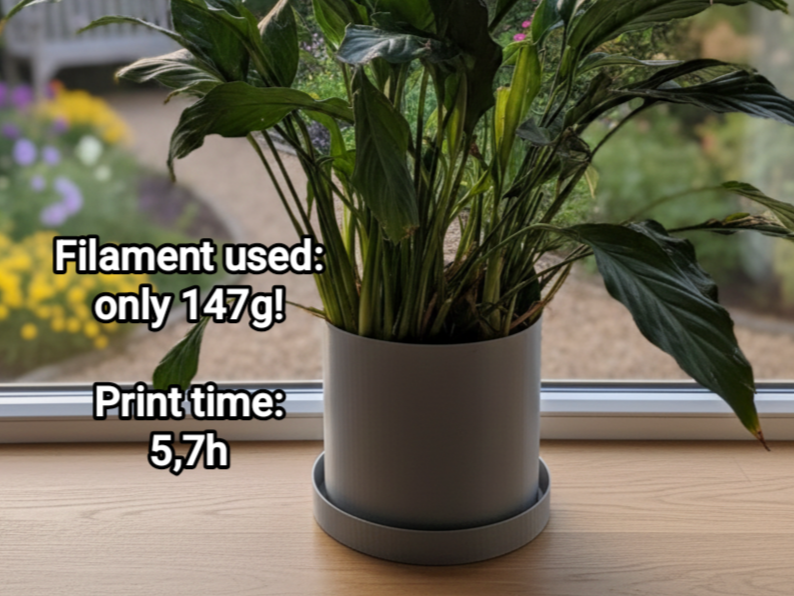 Planter with Drip Tray – Ø 19.3 cm