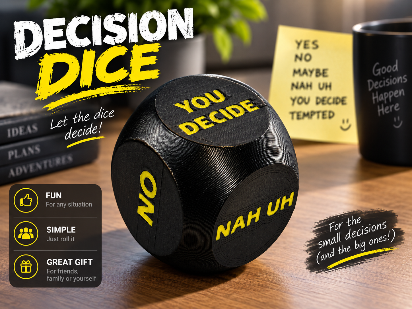 Decision Dice - 3D printed Other Toys & Games, in stock in India