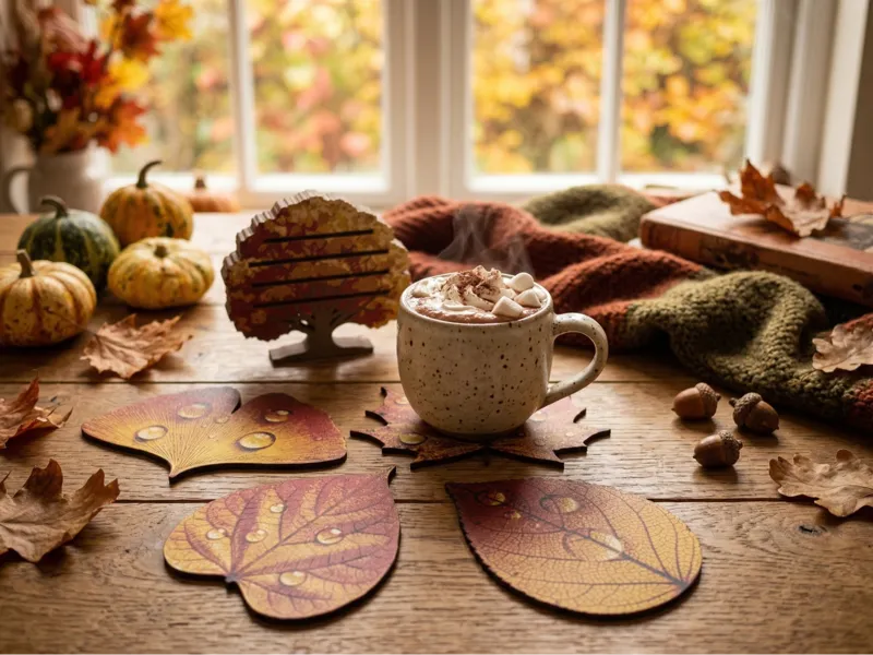 Autumn Leaves Coaster Set