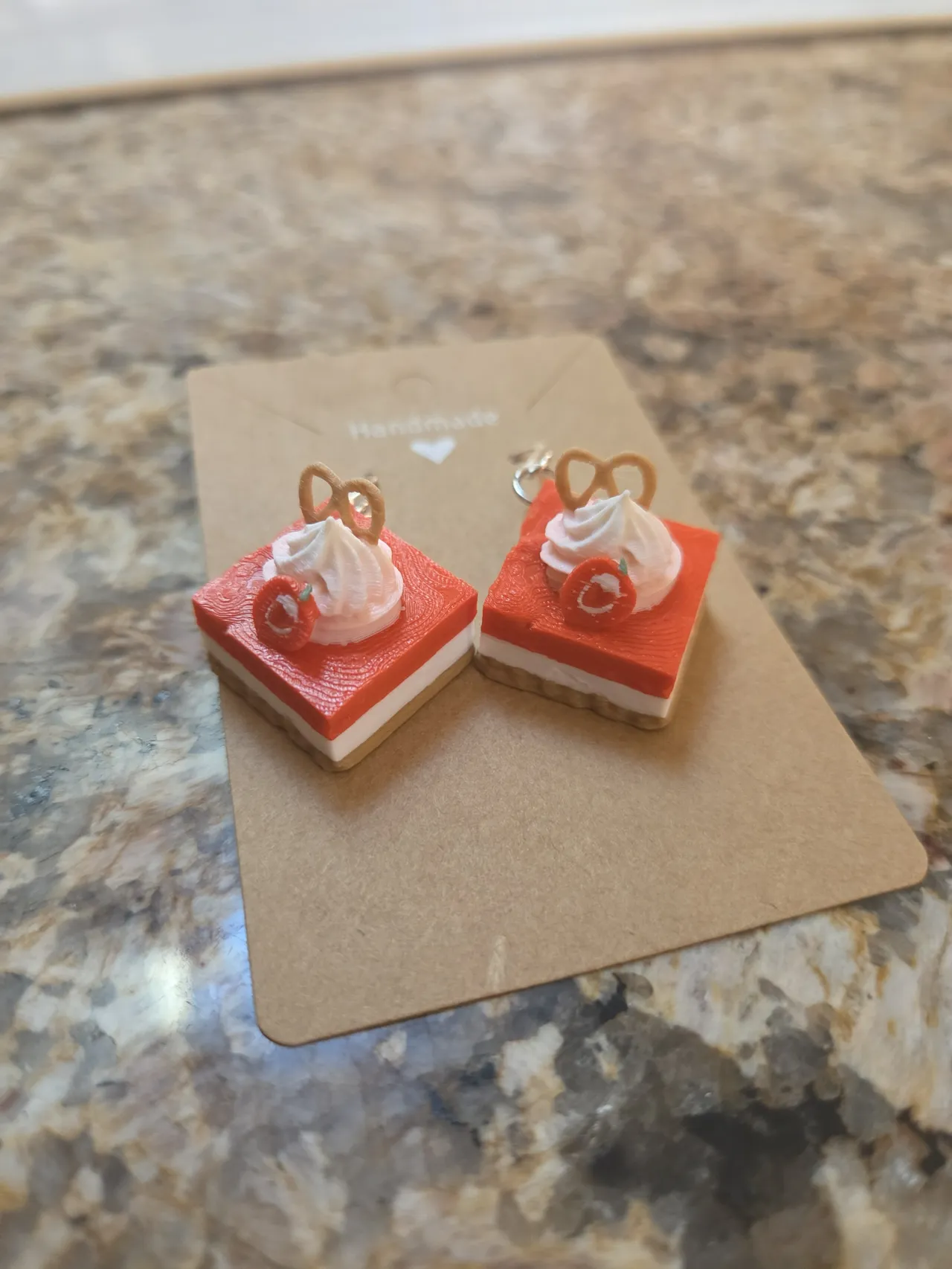 Strawberry Pretzel Cake Earrings view 2