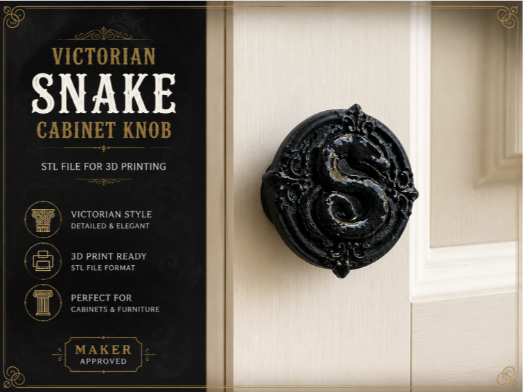 Snake Furniture Knob | Gothic Cabinet Hardware