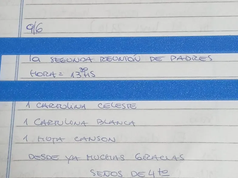 regla guia para escritura