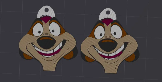Timon Earrings Lion King (<60 minute print)