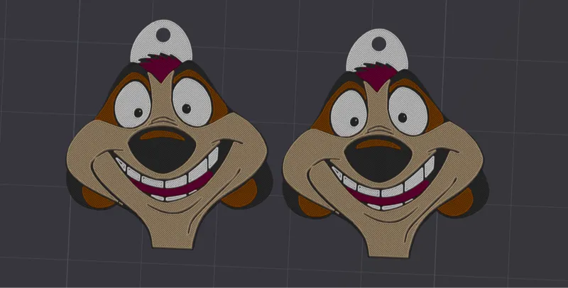 Timon Earrings Lion King (<60 minute print)