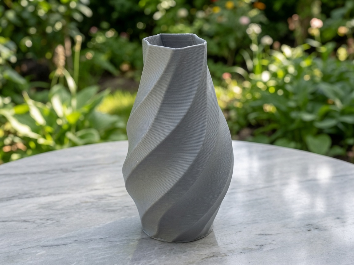 Twisted Spiral Geometric Vase