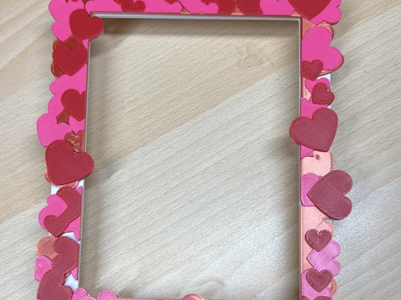 Raised heart decoration for lithophane frames