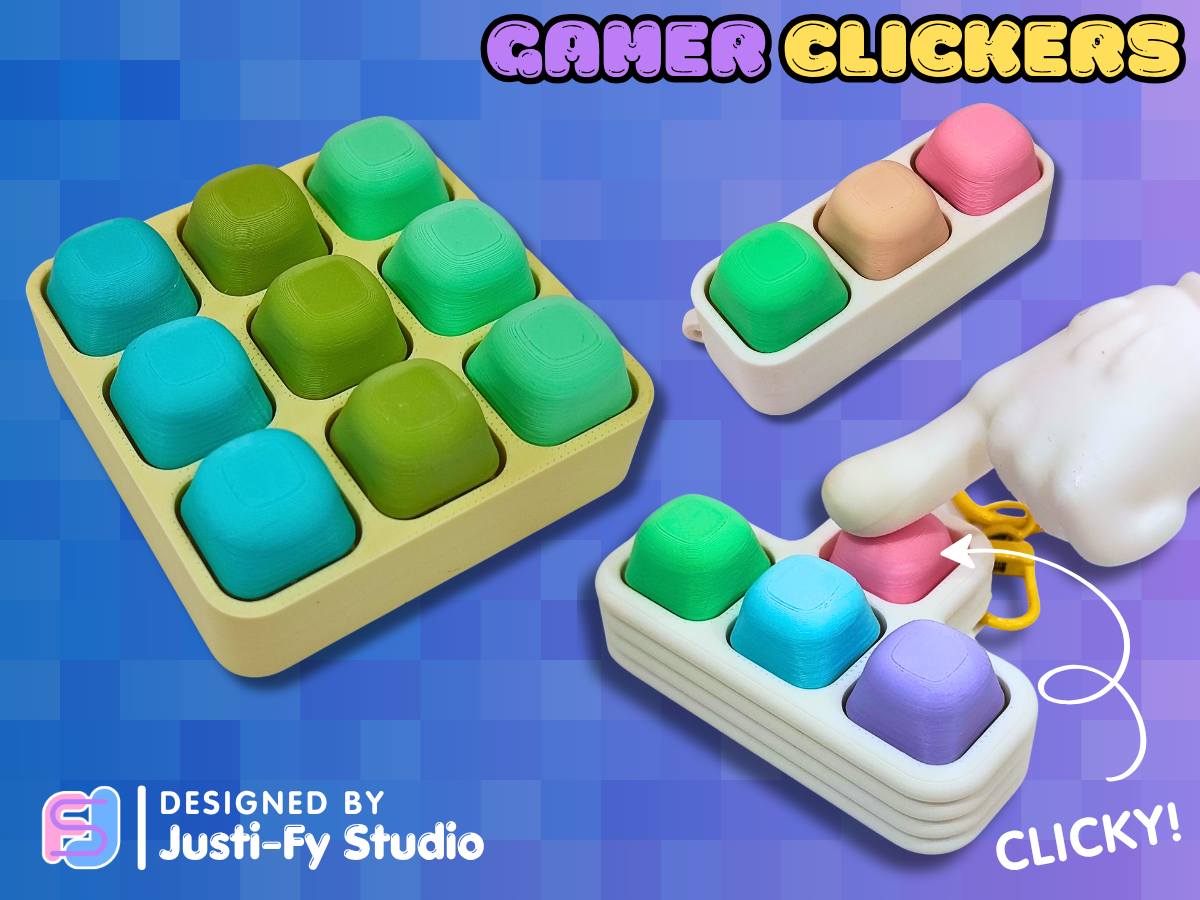 Gamer Fidget Clicker Keychain - Stress Relief Toy - 1