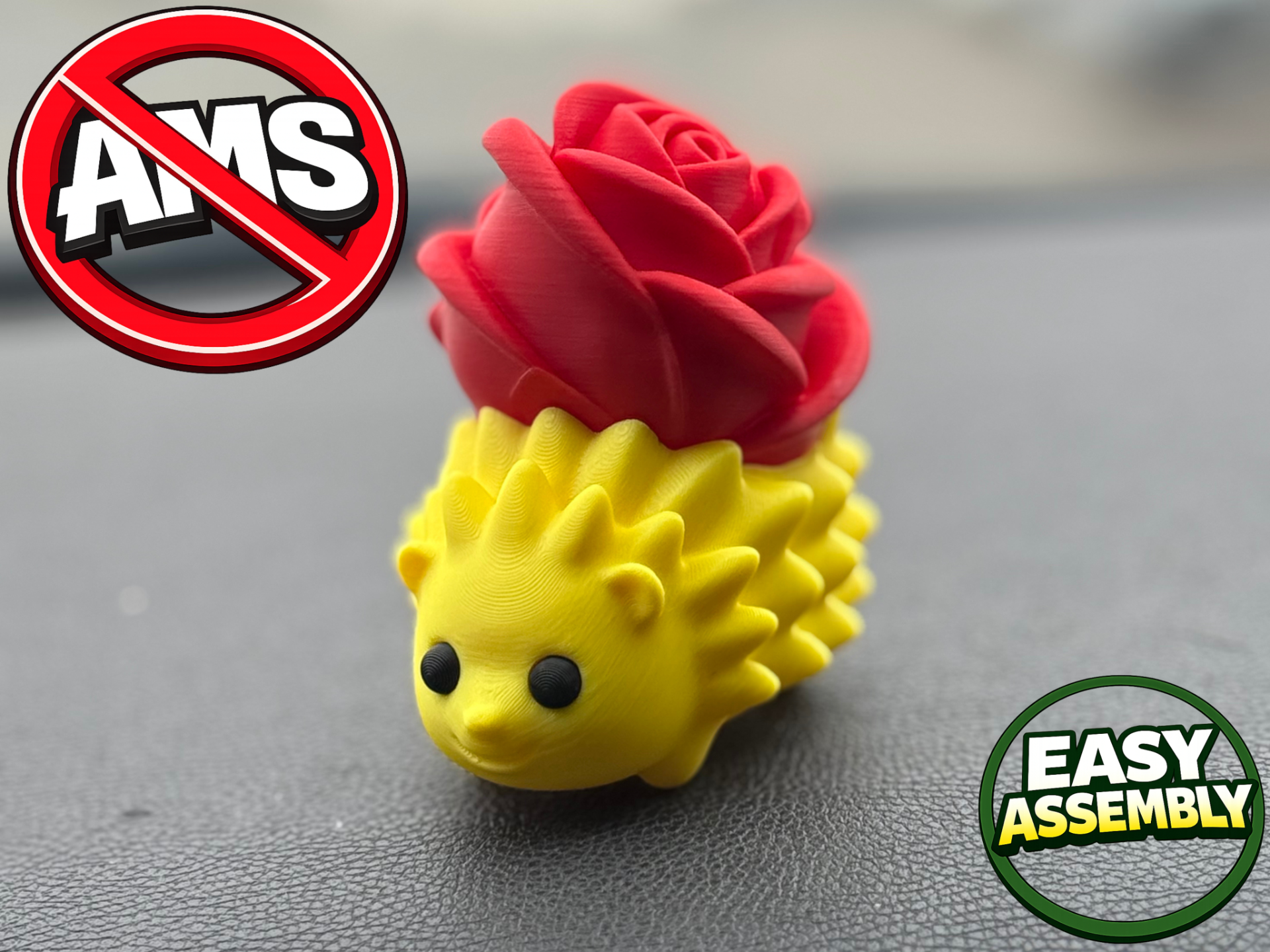 Love Hedgehog with a Blooming Rose -Valentine Gift