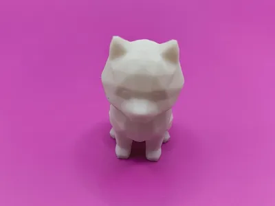 Low poly Pomeranian sculpture