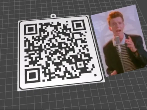 porte clés qr code rick roll