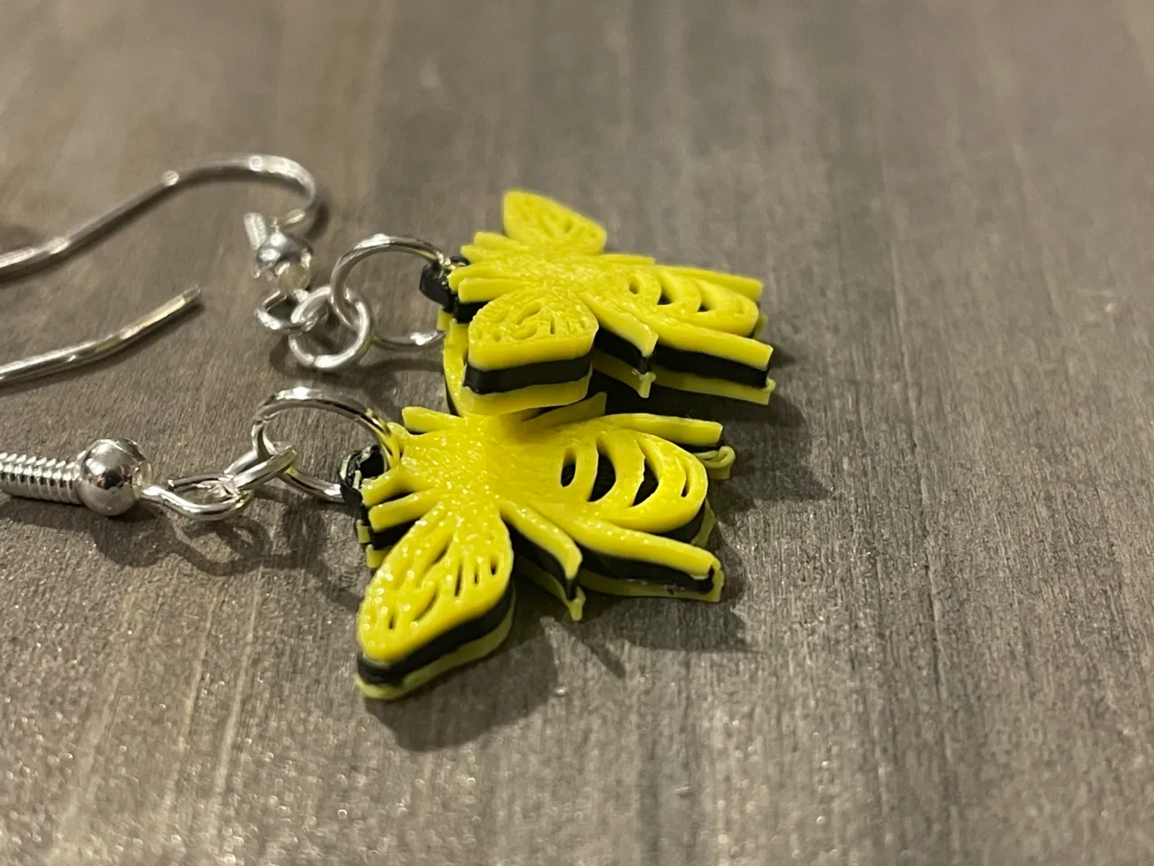 3 Layer Bee Earring view 2
