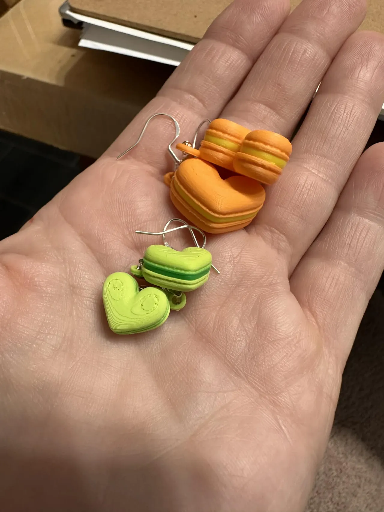 Macaroon Heart Earrings Valentine's Day Jewelry view 3