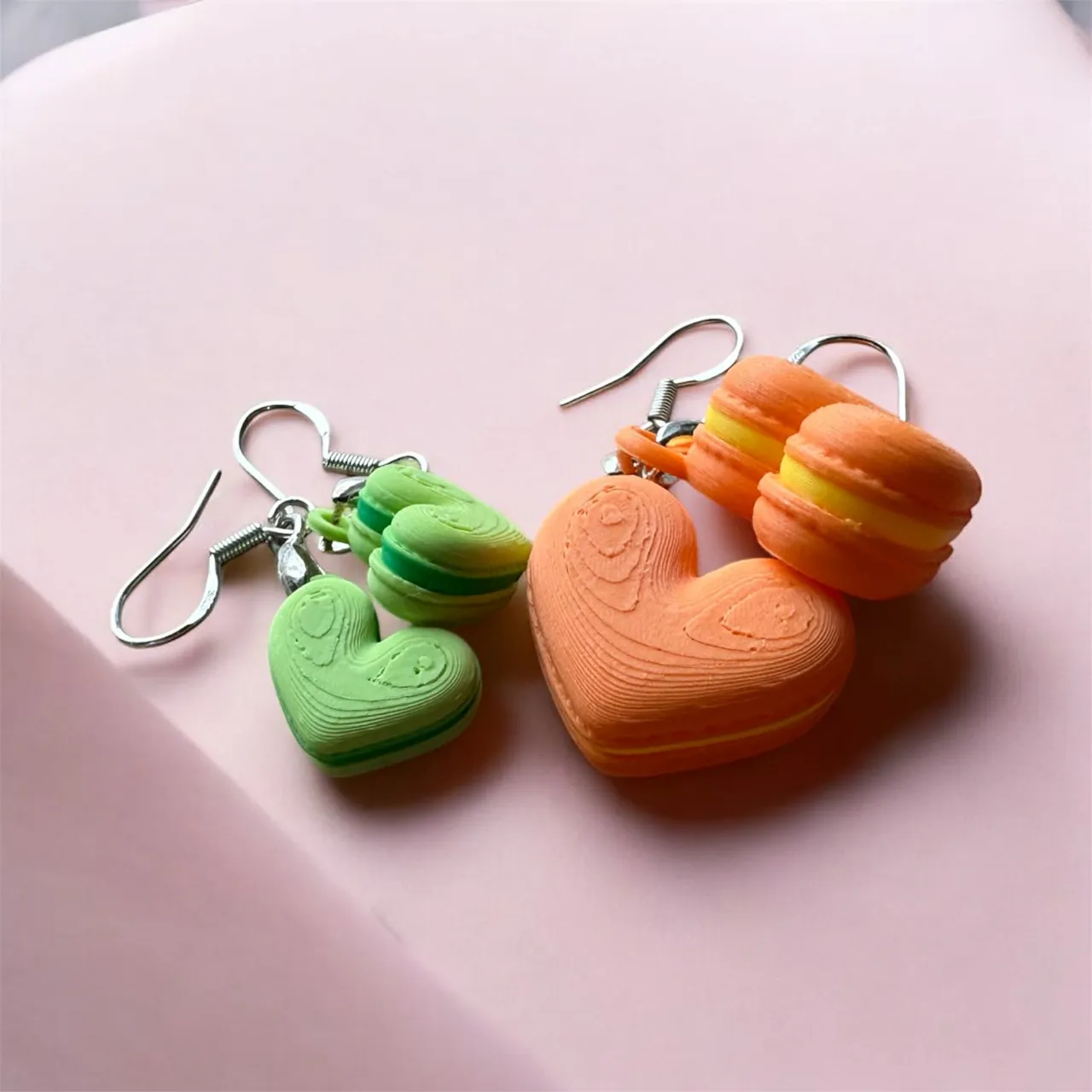 Macaroon Heart Earrings Valentine's Day Jewelry view 2