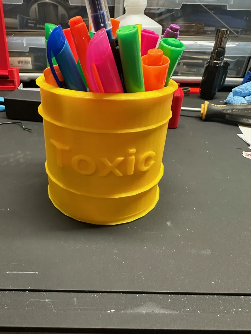 Toxic Waste Barrel Desk Organizer