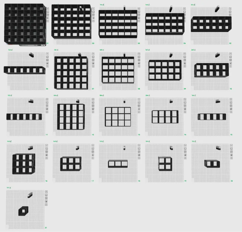 ALL SIZES!! Gridfinity stacked collection 16 tall
