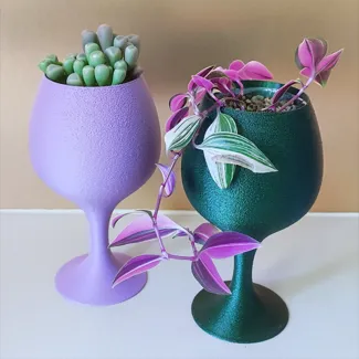 Wine glass planter