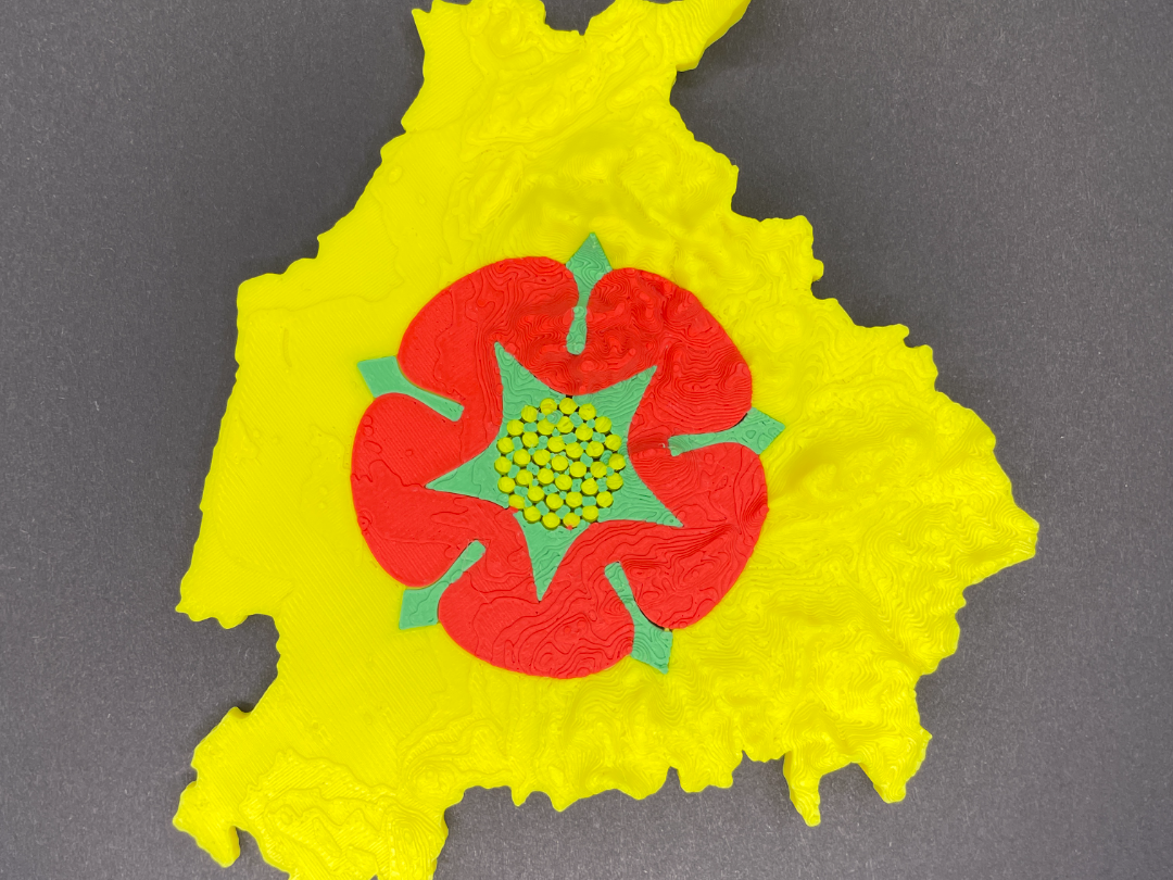 Lancashire topography and flag model. 