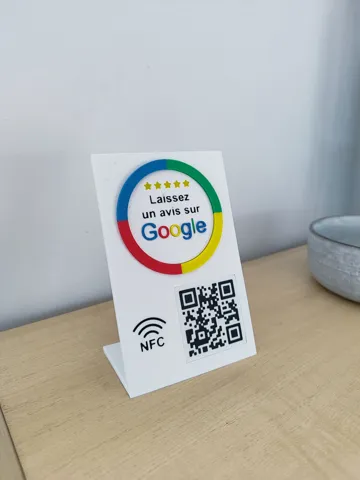 Letrero o emblema decorativo: Présentoir avis Google - NFC + QR interchangeable — vista de referencia 5