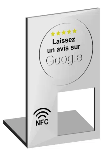 Letrero o emblema decorativo: Présentoir avis Google - NFC + QR interchangeable — vista de referencia 3