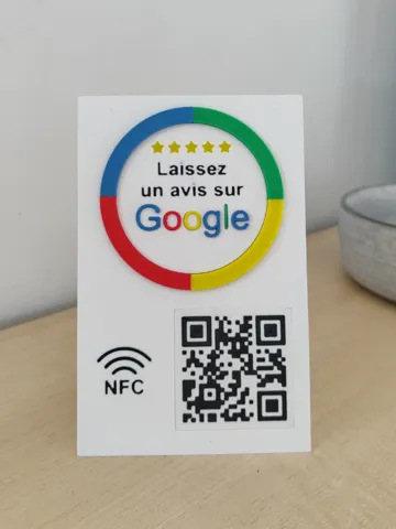 Letrero o emblema decorativo: Présentoir avis Google - NFC + QR interchangeable — vista de referencia 2